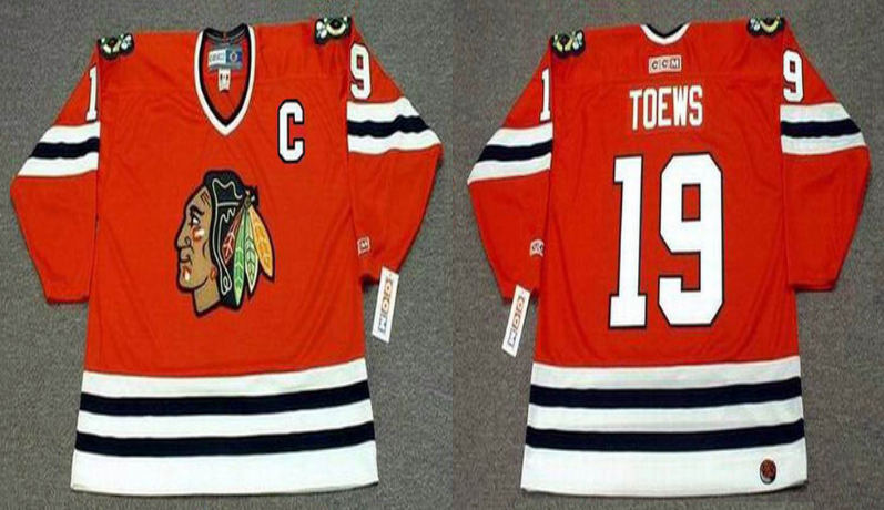 2019 Men Chicago Blackhawks 19 Toews red style #2 CCM NHL jerseys